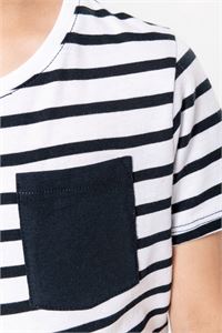 T-SHIRT BAMBINO A RIGHE CON TASCA